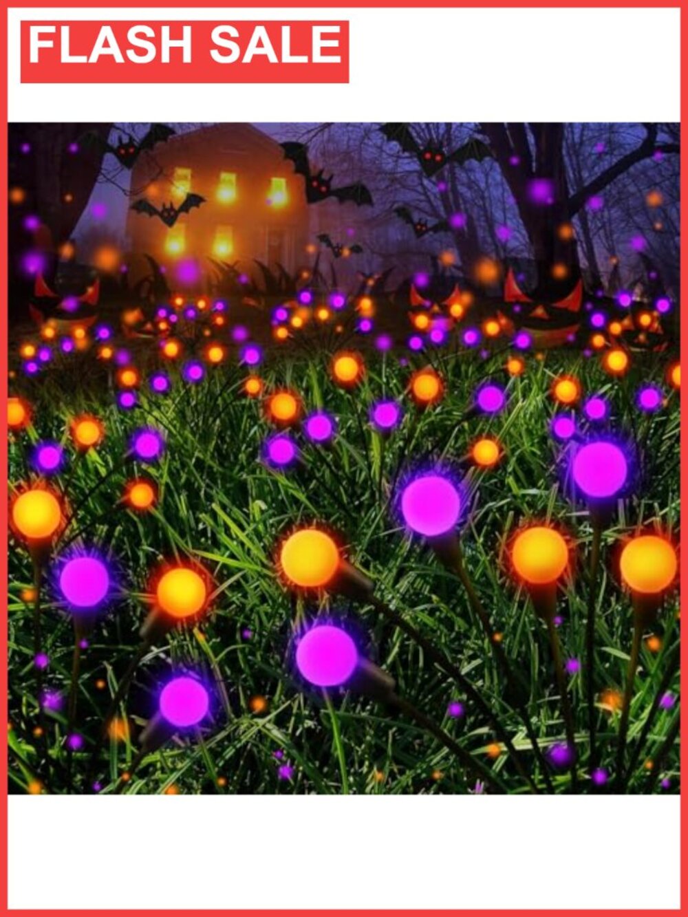 6 Pack Solar Firefly Lights Outdoor Halloween Decorations Waterproof
